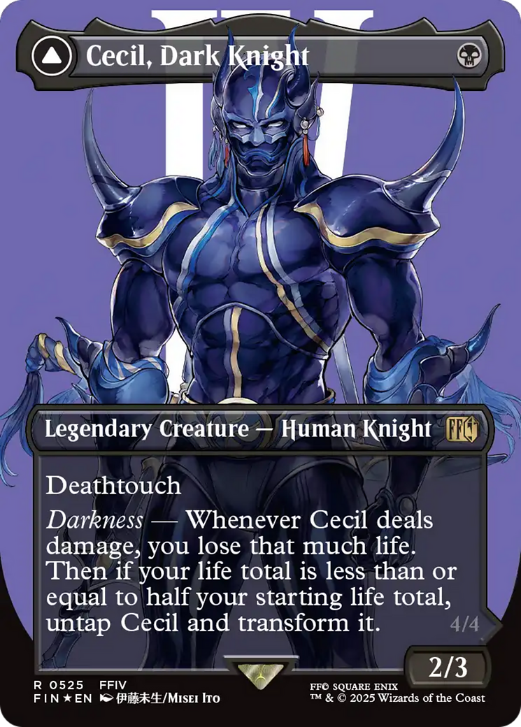 Cecil, Dark Knight // Cecil, Redeemed Paladin (FIN-525) - [FINAL FANTASY] (Borderless) Foil