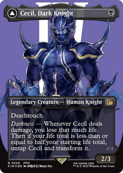 Cecil, Dark Knight // Cecil, Redeemed Paladin (FIN-525) - [FINAL FANTASY] (Borderless) Foil