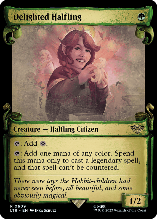 Delighted Halfling (LTR-609) - [The Lord of the Rings: Tales of Middle-earth]: (Showcase) Foil