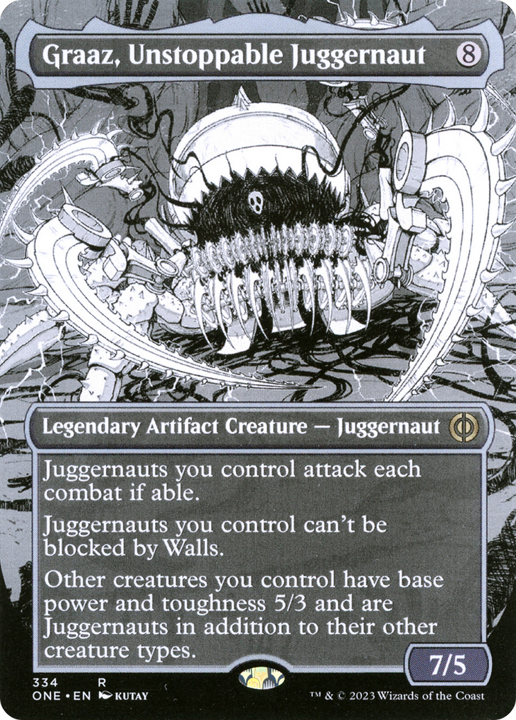 Graaz, Unstoppable Juggernaut (ONE-334) - [Phyrexia: All Will Be One]: (Showcase) (Borderless)