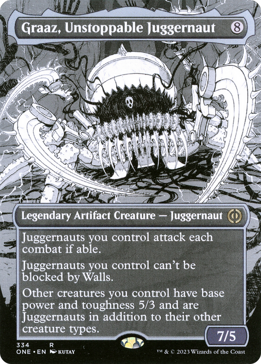 Graaz, Unstoppable Juggernaut (ONE-334) - [Phyrexia: All Will Be One]: (Showcase) (Borderless)
