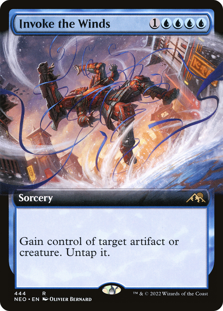 Invoke the Winds (NEO-444) - [Kamigawa: Neon Dynasty]: (Extended Art)