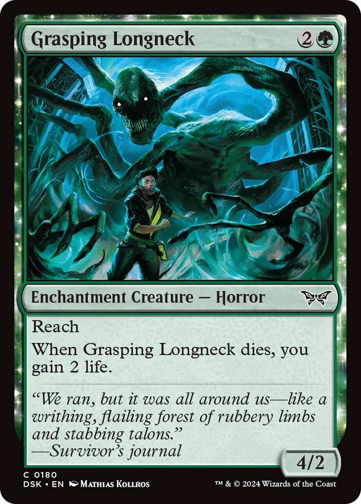 Grasping Longneck (DSK-180) - [Duskmourn: House of Horror]: (nyxtouched) Foil