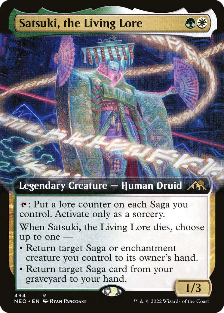 Satsuki, the Living Lore (NEO-494) - [Kamigawa: Neon Dynasty]: (Extended Art)