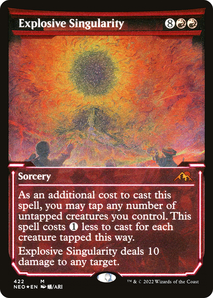 Explosive Singularity (NEO-422) - [Kamigawa: Neon Dynasty]: (Showcase) Etched Foil