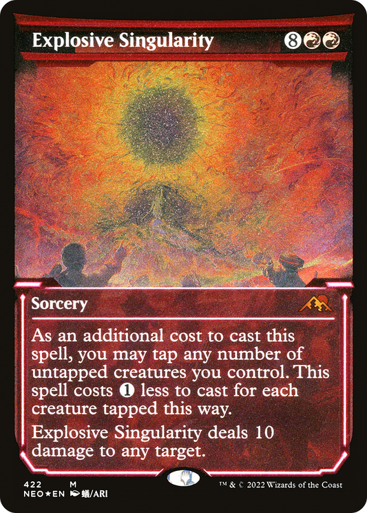 Explosive Singularity (NEO-422) - [Kamigawa: Neon Dynasty]: (Showcase) Etched Foil