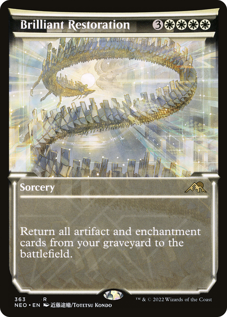 Brilliant Restoration (NEO-363) - [Kamigawa: Neon Dynasty]: (Showcase) Foil