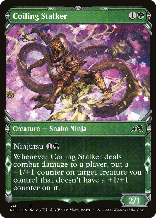 Coiling Stalker (NEO-346) - [Kamigawa: Neon Dynasty]: (Showcase)