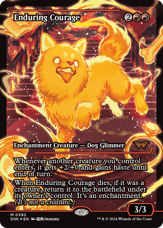 Enduring Courage (DSK-392) - [Duskmourn: House of Horror]: (Showcase) Foil