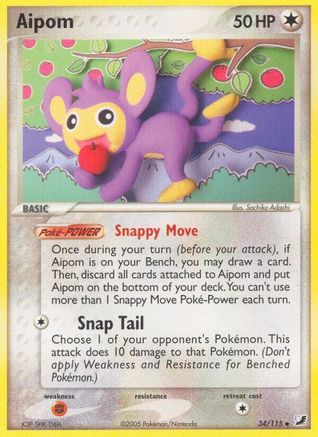 Aipom (34/115) (Estampillé) [EX : Forces invisibles] 