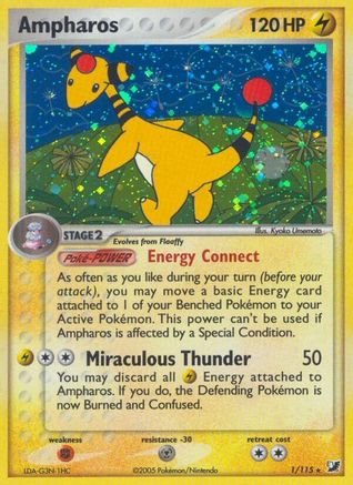 Ampharos (1/115) (Estampillé) [EX : Forces invisibles] 