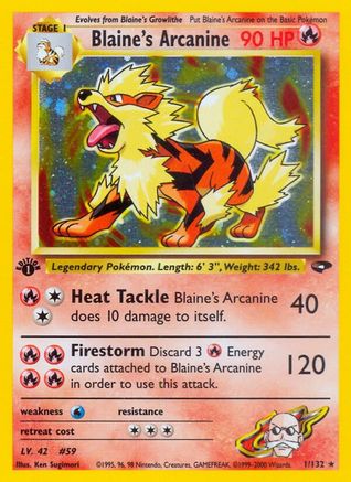 Blaine's Arcanine 1/132 - [Gym Challenge] 1st Edition Holofoil