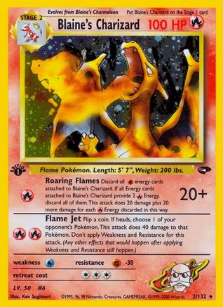Blaine's Charizard 2/132 - [Gym Challenge] 1st Edition Holofoil
