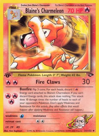 Blaine's Charmeleon 31/132 - [Gym Challenge] 1st Edition