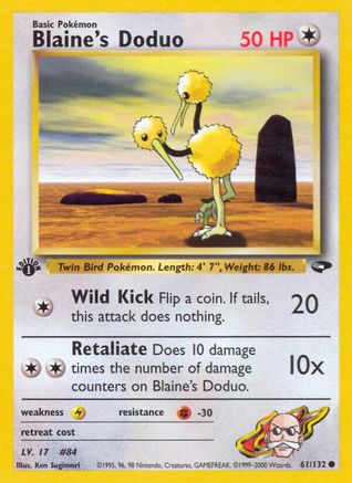 Blaine's Doduo 61/132 - [Gym Challenge] 1st Edition