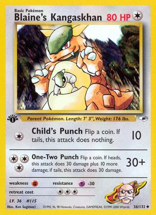 Blaine's Kangaskhan 36/132 - [Gym Heroes] 1st Edition