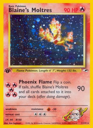 Blaine's Moltres 1/132 - [Gym Heroes] 1st Edition Holofoil