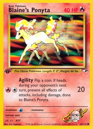 Blaine's Ponyta 63/132 - [Gym Heroes] 1st Edition