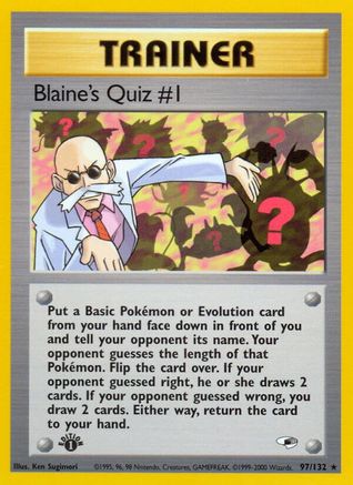 Blaine's Quiz #1 97/132 - [Gym Heroes] 1st Edition