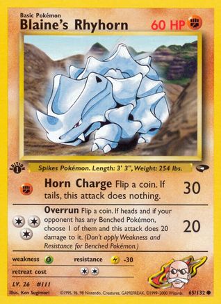 Blaine's Rhyhorn 65/132 - [Gym Challenge] 1st Edition