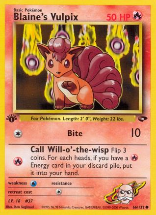 Blaine's Vulpix 66/132 - [Gym Challenge] 1st Edition