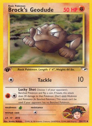 Brock's Geodude (38) 38/132 - [Gym Heroes] 1st Edition