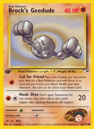Brock's Geodude (66) 66/132 - [Gym Heroes] 1st Edition