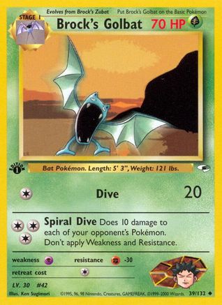 Brock's Golbat 39/132 - [Gym Heroes] 1st Edition