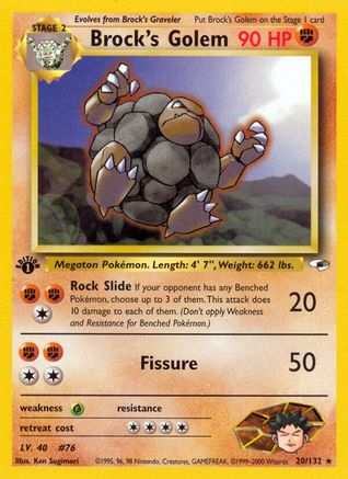 Brock's Golem 20/132 - [Gym Heroes] 1st Edition