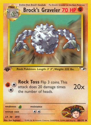 Brock's Graveler 40/132 - [Gym Heroes] 1st Edition