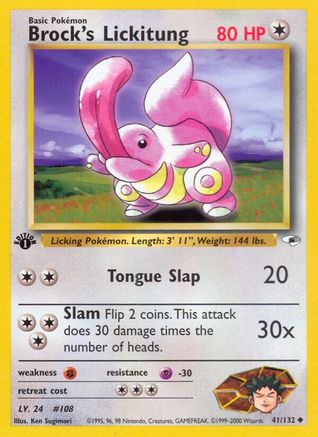 Brock's Lickitung 41/132 - [Gym Heroes] 1st Edition