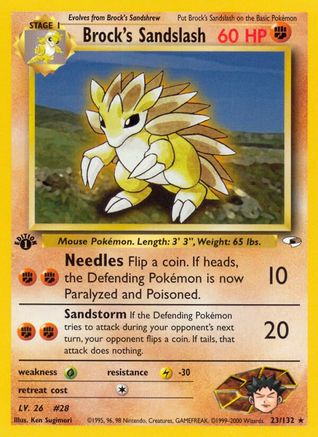 Brock's Sandslash 23/132 - [Gym Heroes] 1st Edition