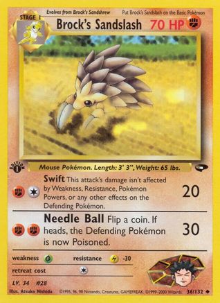 Brock's Sandslash 36/132 - [Gym Challenge] 1st Edition