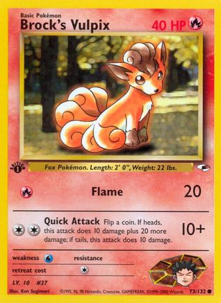 Brock's Vulpix 73/132 - [Gym Heroes] 1st Edition