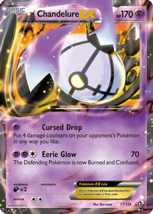 Chandelure EX (77/113) [Noir et blanc : Trésors légendaires] 