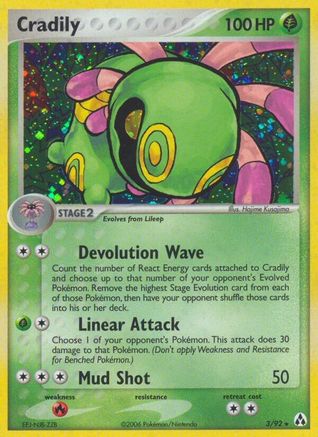Cradily (3/92) (Estampillé) [EX : Legend Maker] 