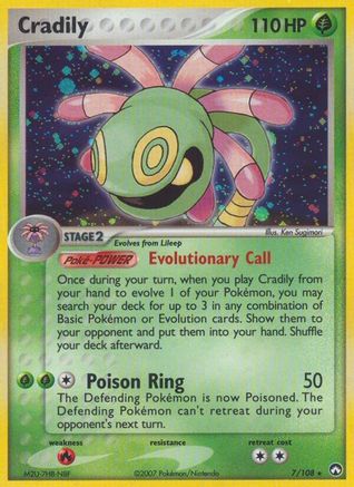 Cradily (7/108) (Estampillé) [EX : Power Keepers] 