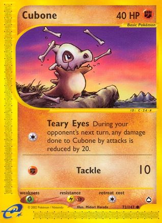 Cubone 72/147 - [Aquapolis]