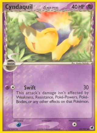 Cyndaquil (Delta Species) 45/101 - [Dragon Frontiers] Reverse Holofoil