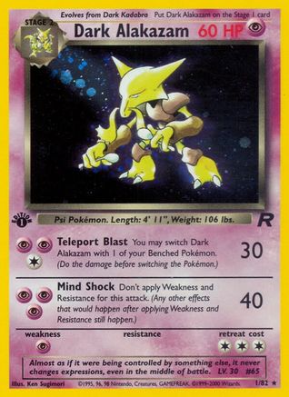 Dark Alakazam (1) 1/82 - [Team Rocket] 1st Edition Holofoil