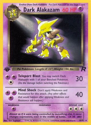 Dark Alakazam (18) 18/82 - [Team Rocket] 1st Edition