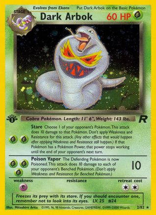Dark Arbok (2) 2/82 - [Team Rocket] 1st Edition Holofoil