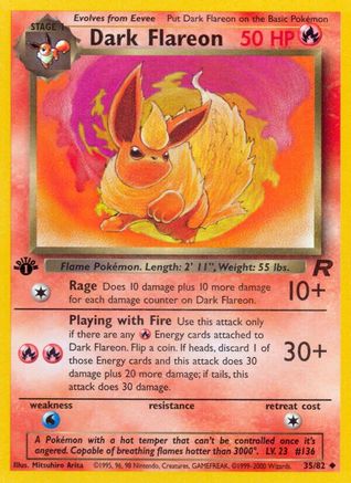 Dark Flareon 35/82 - [Team Rocket] 1st Edition
