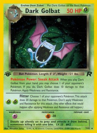 Dark Golbat (7) 7/82 - [Team Rocket] 1st Edition Holofoil