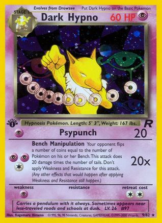 Dark Hypno (9) 9/82 - [Team Rocket] Unlimited Holofoil