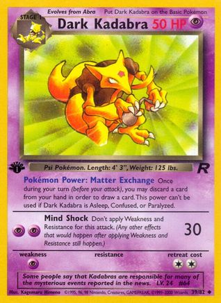 Dark Kadabra 39/82 - [Team Rocket] 1st Edition