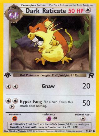 Dark Raticate 51/82 - [Team Rocket] 1st Edition