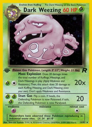 Dark Weezing (14) 14/82 - [Team Rocket] 1st Edition Holofoil