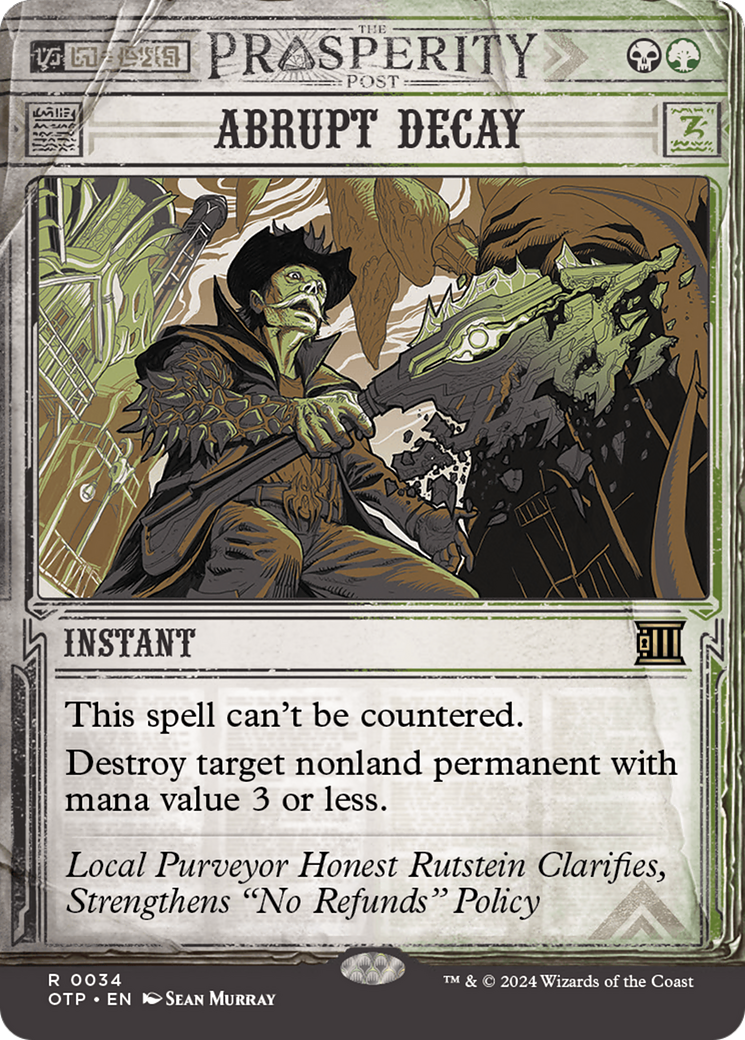 Abrupt Decay (OTP-034) - [Dernières nouvelles] : (Showcase) (Borderless) Foil 