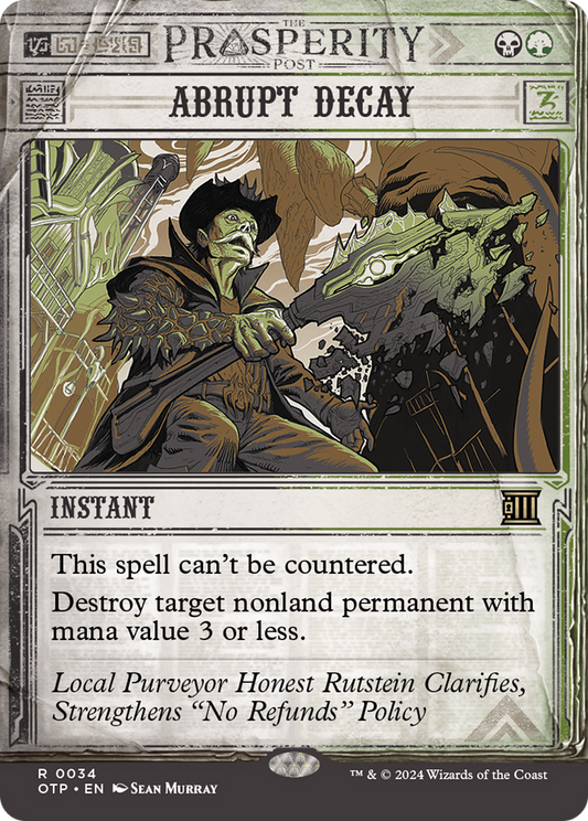 Abrupt Decay (OTP-034) - [Dernières nouvelles] : (Showcase) (Borderless) Foil 